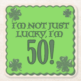 Porta-copo De Papel Quadrado Porta copos de aniversário de 50 anos da Sorte