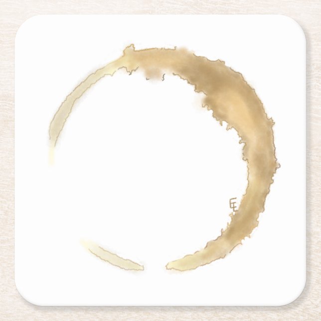 Porta-copo De Papel Quadrado Porta copos de Aquarela do Café Mancha (Frente)