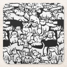 Porta copos de Cartoon de Cães e Gatos