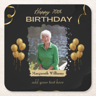 Porta-copo De Papel Quadrado Porta copos De Fotografias Para O Aniversário Do 7