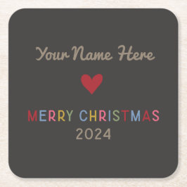 Porta-copo De Papel Quadrado Porta copos de Natal Personalizável 2024