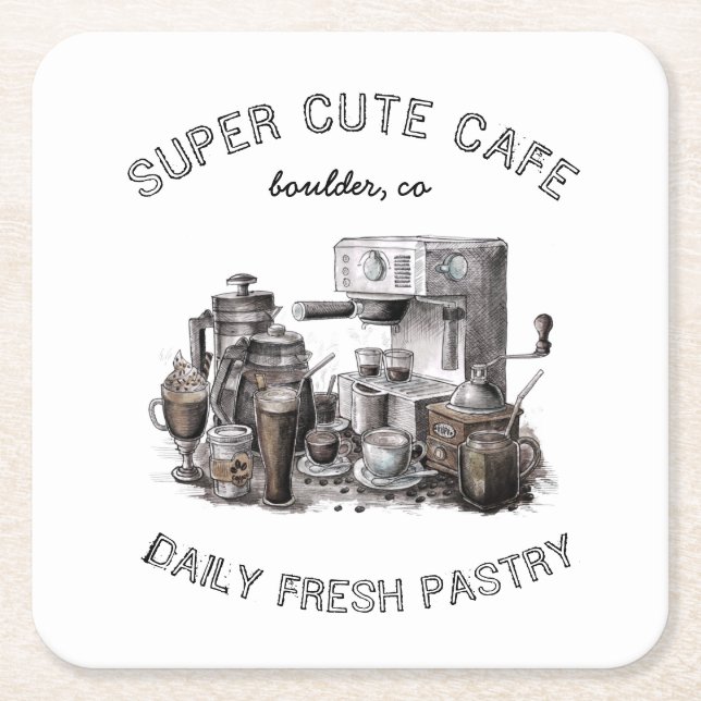 Porta-copo De Papel Quadrado Porta copos de papel (Frente)