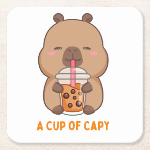 Porta-copo De Papel Quadrado porta copos De Papel "A Cup Of Capy"