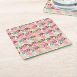 Porta-copo De Papel Quadrado Porta copos de papel: ampolas do Sorvete