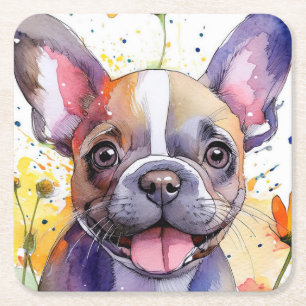 Porta-copo De Papel Quadrado Porta copos de Papel Bulldog Francês
