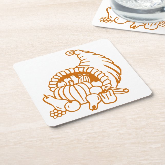 Porta-copo De Papel Quadrado Porta copos de papel - Chifre de abundância (Inclinado)