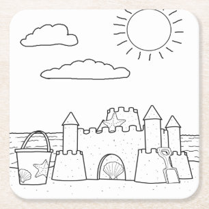 Porta-copo De Papel Quadrado Porta copos de papel colorido de Sandcastle
