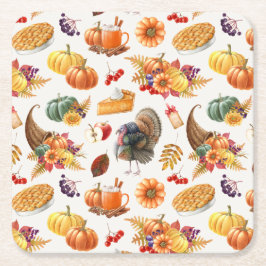 Porta-copo De Papel Quadrado Porta copos de Papel de Ação de Graças Tradicional