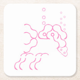 Porta-copo De Papel Quadrado Porta copos de papel de elefante rosa-Bebado