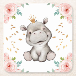 Porta-copo De Papel Quadrado Porta copos de Papel de Hippopotamus, Bebê Bonito
