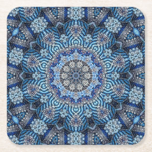 Porta-copo De Papel Quadrado Porta copos de papel de Natal decorativo azul