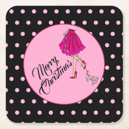 Porta-copo De Papel Quadrado Porta copos de papel de Natal suave