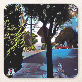 Porta-copo De Papel Quadrado Porta copos de papel de San Francisco Nob Hill