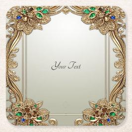 Porta-copo De Papel Quadrado Porta copos de papel do Ornamentado Dourado elegan