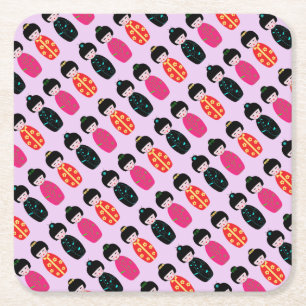 Porta-copo De Papel Quadrado Porta copos de Papel Dolls Asiático