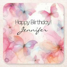 Porta copos de papel elegante borboleta