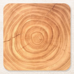 Porta-copo De Papel Quadrado Porta copos de Papel Fatia Ramo de Madeira Rustic