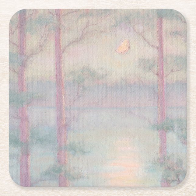 Porta-copo De Papel Quadrado Porta copos de Papel Lua Storybook (Frente)