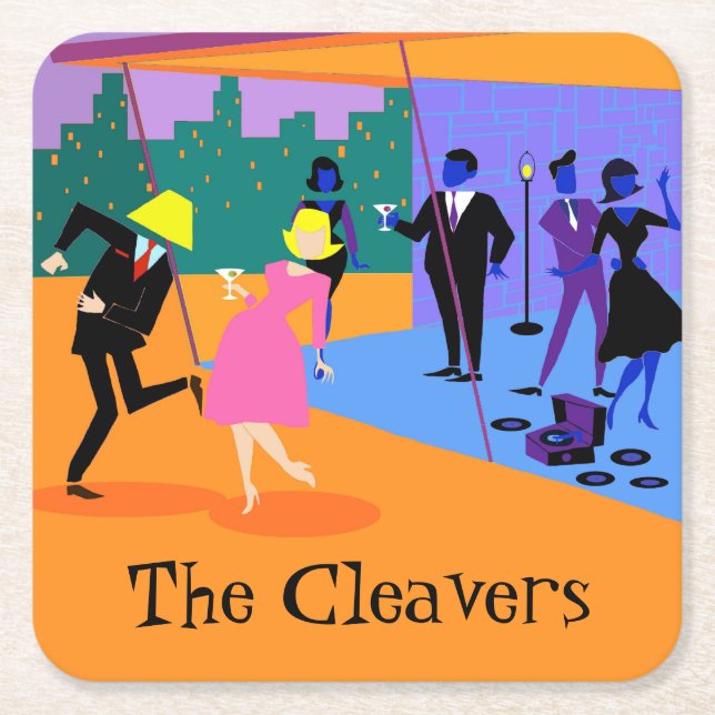 Porta-copo De Papel Quadrado Porta copos de papel no telhado urbano (Frente)