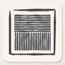 Porta copos de papel preto e branco