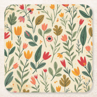 Porta-copo De Papel Quadrado Porta copos de papel primavera