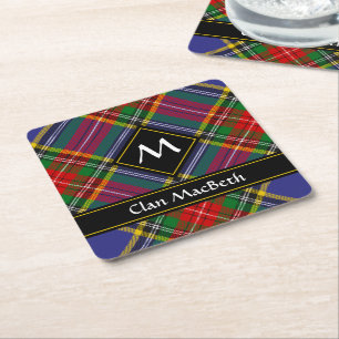 Porta-copo De Papel Quadrado Porta copos de Papel Quadrado Clan MacBeth Tartan