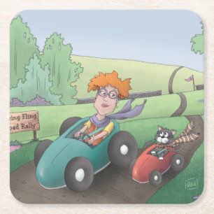 Porta-copo De Papel Quadrado Porta copos de Papel Quadrado do Cat Lady Road