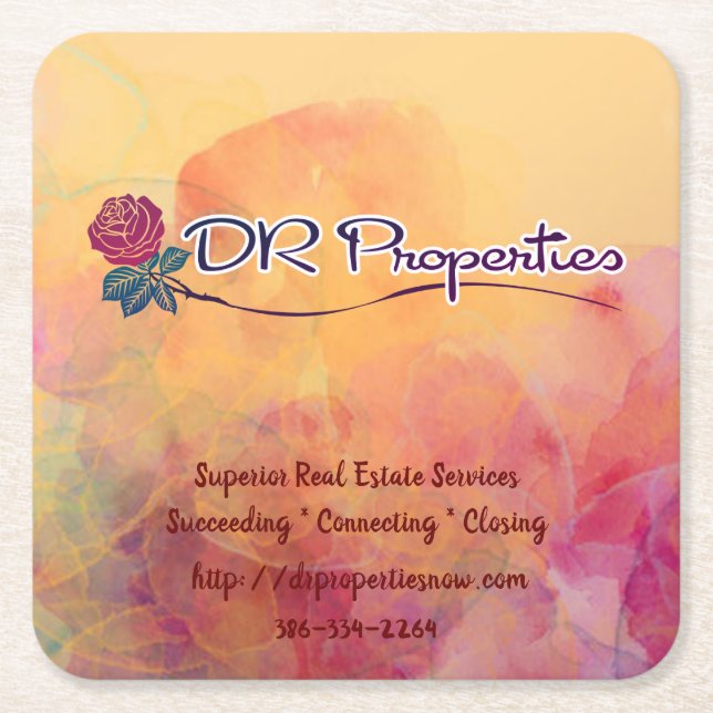 Porta-copo De Papel Quadrado Porta copos de Papel Quadrado Donna Rosa (Frente)