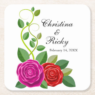 Porta-copo De Papel Quadrado Porta copos de papel Wedding_GC Belos Flores