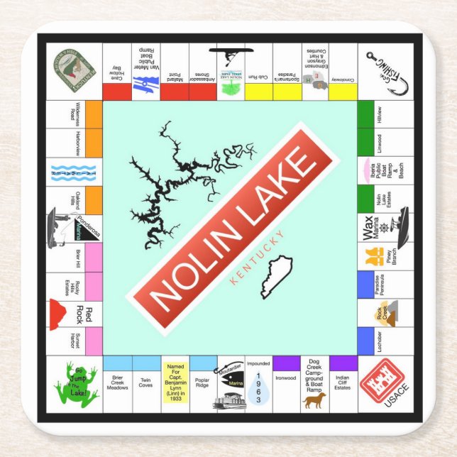 Porta-copo De Papel Quadrado Porta copos do Lago Nolin (Frente)