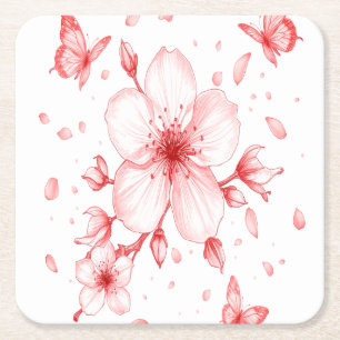 Porta-copo De Papel Quadrado Porta copos Flor Blossom Decor de Mesa Inspirado p