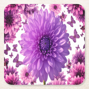 Porta-copo De Papel Quadrado Porta copos Floral Rosada - Matriz de Bebida Flor
