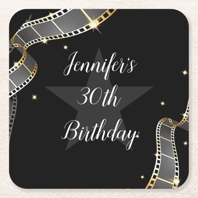 Porta-copo De Papel Quadrado Porta copos Glam Hollywood (Frente)