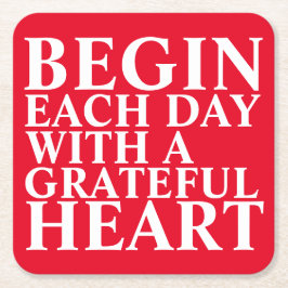 Porta-copo De Papel Quadrado Porta copos Grateful Heart Graphic