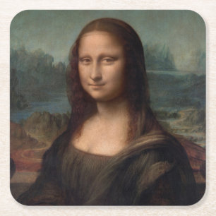 Porta-copo De Papel Quadrado Porta copos: LEONARDO DA VINCI: MONA LISA