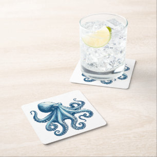 Porta-copo De Papel Quadrado Porta copos Náutica Octopus