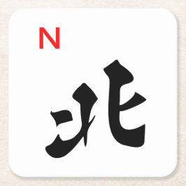 Porta-copo De Papel Quadrado Porta copos norte do azulejo do Mah Jongg