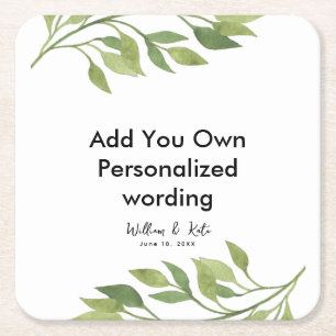 Porta-copo De Papel Quadrado porta copos personalizada da folha estilo botânic