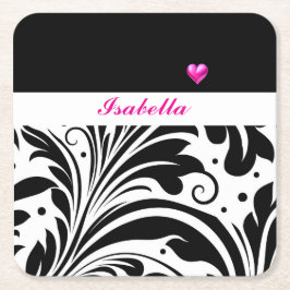 Porta-copo De Papel Quadrado Porta copos personalizada de white papers e preto