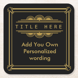 Porta-copo De Papel Quadrado Porta copos personalizada estilo do art deco 1920