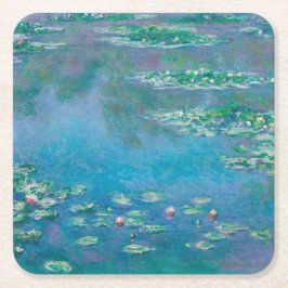 Porta-copo De Papel Quadrado Porta copos: "WATERLILILIES", POR MONET