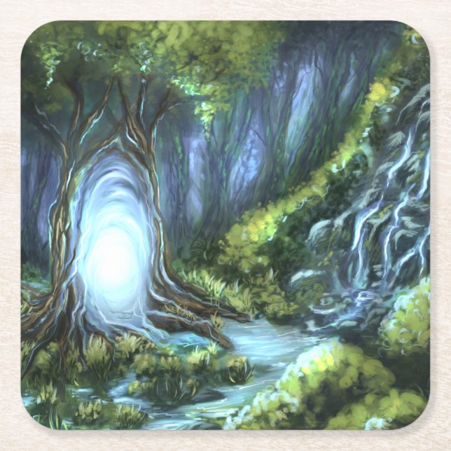 Porta-copo De Papel Quadrado Portal Magic (Frente)