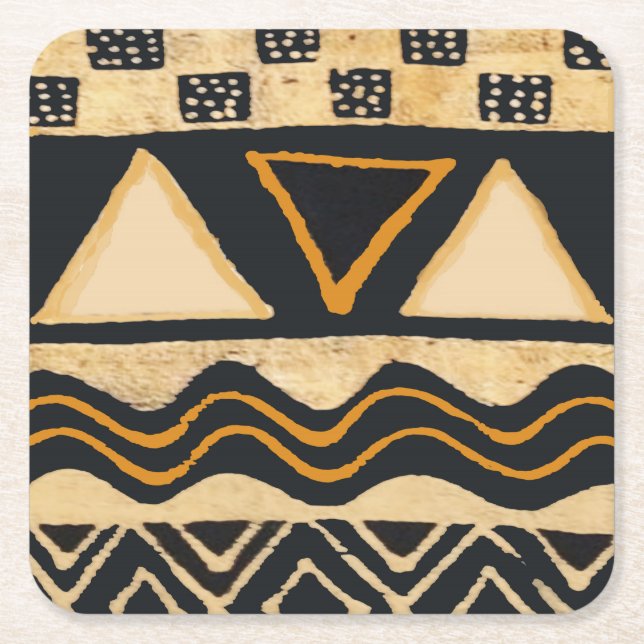 Porta-copo De Papel Quadrado Portas copos africanas (Frente)