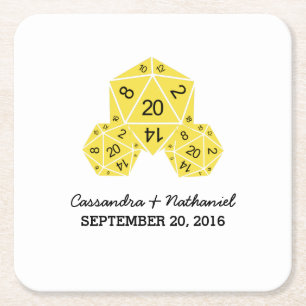 Porta-copo De Papel Quadrado Portas copos Amarelas de Papel de Casamento de Dic