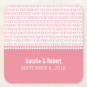 Porta-copo De Papel Quadrado Portas copos chiques do papel do código binário 