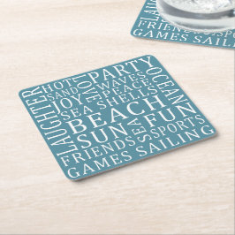 Porta-copo De Papel Quadrado Portas copos da Câmara de Praia Personalizada