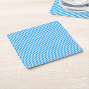 Porta-copo De Papel Quadrado Portas copos DA FESTA Gingham-Pastel Blue-White PA