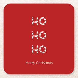 Porta-copo De Papel Quadrado Portas copos das bebidas do Natal Ho Ho Ho