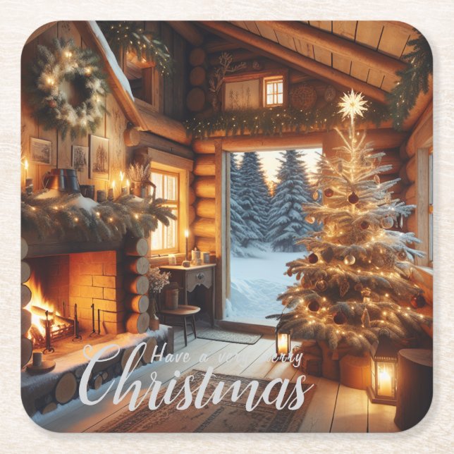 Porta-copo De Papel Quadrado Portas copos de cabina | Cena 6 (Frente)