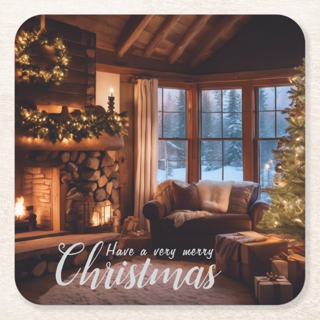 Porta-copo De Papel Quadrado Portas copos de cabina | Cena Dez (Frente)